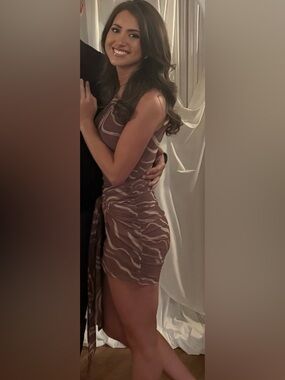 Dynamite Tie-Front Mesh Mini Dress